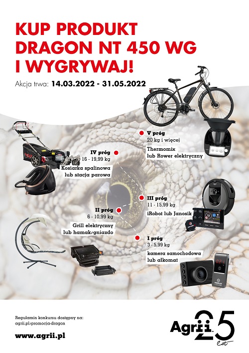 Promocja Agrii - zwalczamy chwasty - produkt dragon nt 450 wg