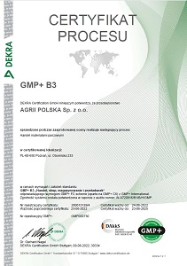 Certyfikat procesu Agrii Polska