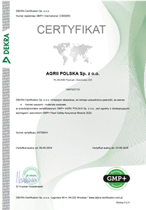 Certyfikat procesu Agrii Polska
