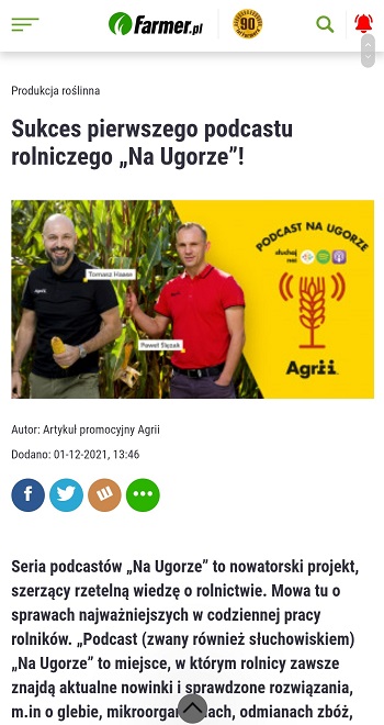 Podcast na Ugorze Agrii farmer.pl