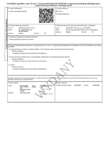 Certyfikat EKO Agrii Polska