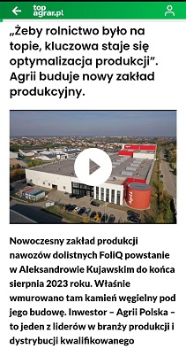Top Agrar - Agrii buduje nowy zakład produkcyjny 